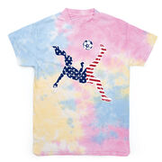 Soccer Short Sleeve T-Shirt - Soccer Stars and Stripes Player Tie Dye