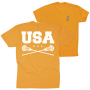 Guys Lacrosse Short Sleeve T-Shirt - USA (Back Design)