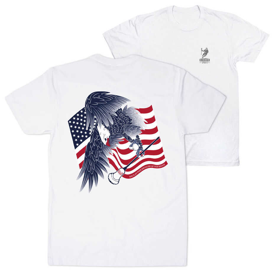 Guys Lacrosse Short Sleeve T-Shirt - Lacrosse Eagle (Back Design)