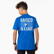 Baseball Short Sleeve T-Shirt - Raised in a Cage Baseball (Back Design)