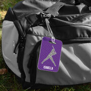 Softball Bag/Luggage Tag - Personalized Faux Glitter Chevron Pattern