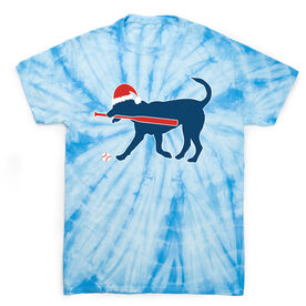 Baseball Short Sleeve T-Shirt - Santa Baseball Dog Tie Dye