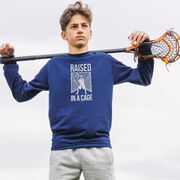 Guys Lacrosse Tshirt Long Sleeve - Raised In a Cage