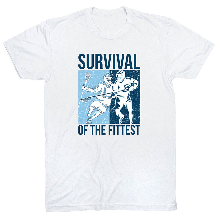 Guys Lacrosse Short Sleeve T-Shirt - Survival of the Fittest