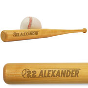 Baseball Mini Engraved Bat Your Name with Number