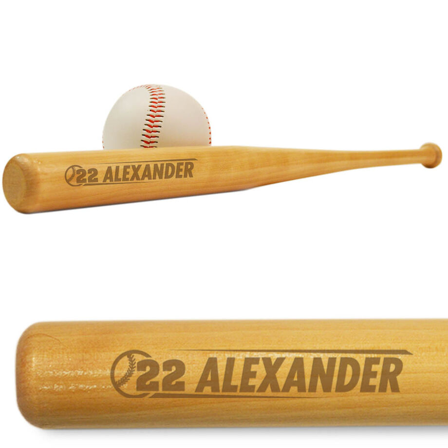 Baseball Mini Engraved Bat Your Name with Number