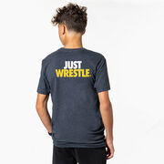 Wrestling Short Sleeve T-Shirt - Just Wrestle (Back Design)