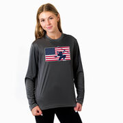 Hockey Long Sleeve Performance Tee - Patriotic Hockey