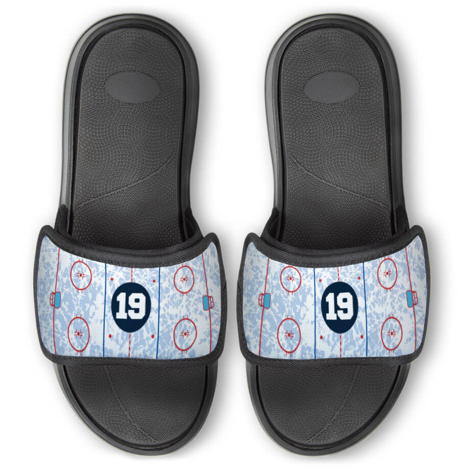 Hockey Repwell&reg; Slide Sandals - Personalized Ice Rink