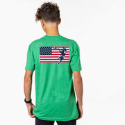 Guys Lacrosse Short Sleeve T-Shirt - Patriotic Lacrosse (Back Design)