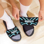 Cheerleading Repwell&reg; Slide Sandals - Cheer Stripes With Text