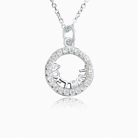 Livia Collection Sterling Silver and Cubic Zirconia Softball Adjustable Necklace