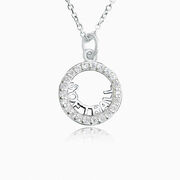 Livia Collection Sterling Silver and Cubic Zirconia Softball Adjustable Necklace