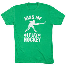 Hockey Tshirt Short Sleeve Kiss Me I Play Hockey