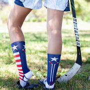 Hockey Woven Mid-Calf Socks - Patriotic