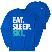 Skiing & Snowboarding Tshirt Long Sleeve - Eat. Sleep. Ski (Back Design)