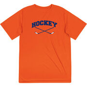 Hockey Short Sleeve Performance Tee - Hockey Crossed Sticks Logo