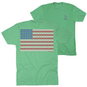 Softball/Baseball Short Sleeve T-Shirt - Patriotic Baseball (Back Design)