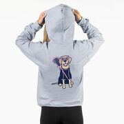 Girls Lacrosse Hooded Sweatshirt - Lily The Lacrosse Dog (Back Design)
