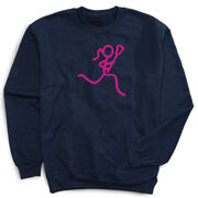 Girls Lacrosse Crewneck Sweatshirt - Neon Lax Girl