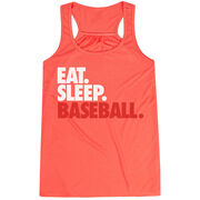 Baseball Flowy Racerback Tank Top - Eat Sleep Baseball (Bold Text)