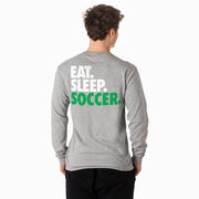 Soccer Tshirt Long Sleeve - Eat. Sleep. Soccer (Back Design)