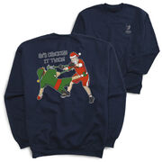 Guys Lacrosse Crewneck Sweatshirt - Checking It Twice Lacrosse (Back Design)