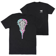 Girls Lacrosse Short Sleeve T-Shirt - Lacrosse Stick Heart (Back Design)