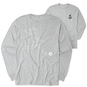 Soccer Tshirt Long Sleeve - Soccer Girl Player Sketch (Back Design)