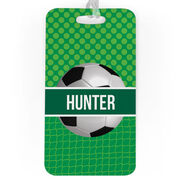 Soccer Bag/Luggage Tag - Personalized 2 Tier Patterns with Soccer Ball
