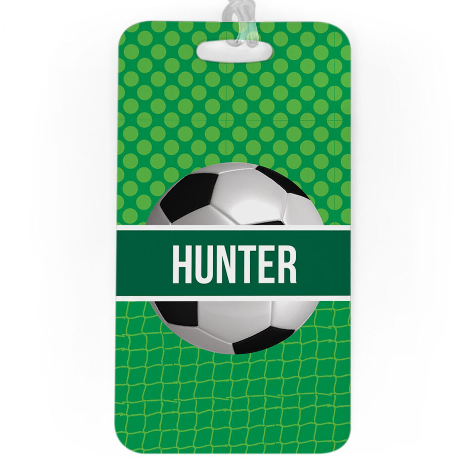 Soccer Bag/Luggage Tag - Personalized 2 Tier Patterns with Soccer Ball