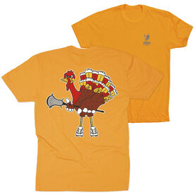 Guys Lacrosse Short Sleeve T-Shirt - Top Cheddar Turkey Tom (Back Design)