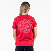 Volleyball Short Sleeve T-Shirt - Volleyball Words (Back Design)