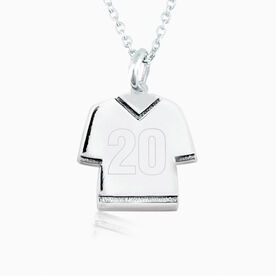 Sterling Silver Personalized Jersey Necklace Number