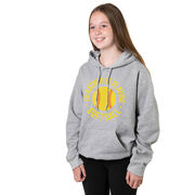 Softball Hooded Sweatshirt - I'd Rather Be Playing Softball Distressed