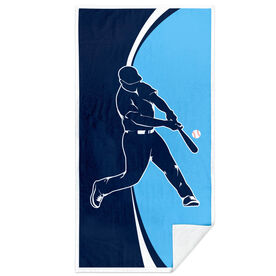 Baseball Premium Beach Towel - Batter Up Carolina Blue