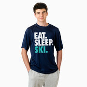 Skiing & Snowboarding Short Sleeve Performance Tee - Eat. Sleep. Ski.