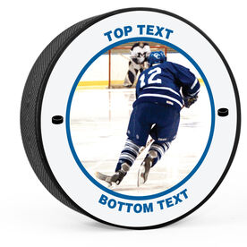 Personalized Your Photo with Text Hockey Puck