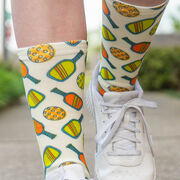 Pickleball Graphic Flex Mid-Calf Socks - Pickleball Doodle
