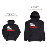 Baseball Hooded Sweatshirt - Eat. Sleep. Baseball.