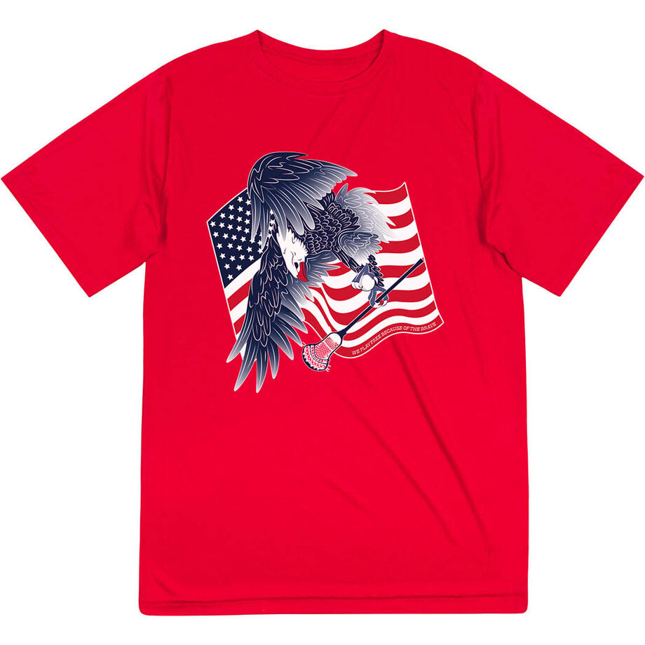Guys Lacrosse Short Sleeve Performance Tee - Lacrosse Eagle