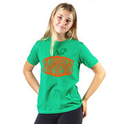 Girls Lacrosse Short Sleeve T-Shirt - Lax Stick Pumpkin