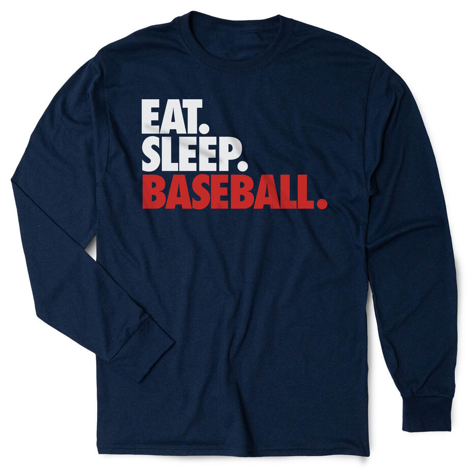 Baseball Tshirt Long Sleeve - Eat. Sleep. Baseball