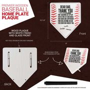 Premier Wooden Baseball Home Plate Plaque - Dear Dad
