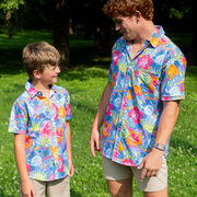 Hockey Performance Short Sleeve Button Down Shirt - Aloha