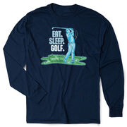 Golf Tshirt Long Sleeve - Eat. Sleep. Golf