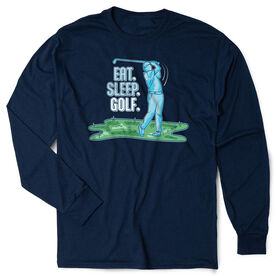 Golf Tshirt Long Sleeve - Eat. Sleep. Golf