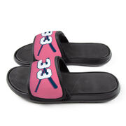 Softball Repwell&reg; Slide Sandals - Crossed Bats with Numbers