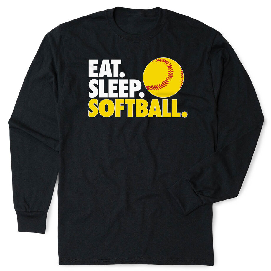 Softball Tshirt Long Sleeve - Eat. Sleep. Softball