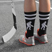 Hockey Woven Mid-Calf Socks - Player (Black/White)